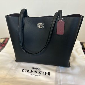 Coach Willow Tote - Pebble Leather/Brass/Black - NWOT